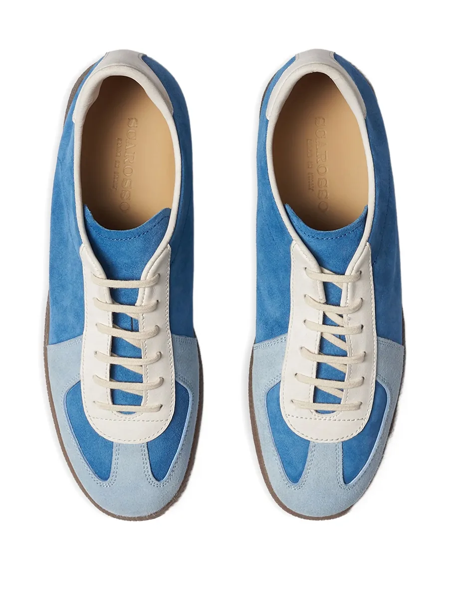 colour-blocked suede sneakers 8