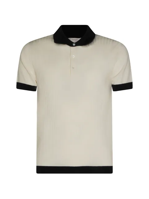 ribbed-knit polo shirt