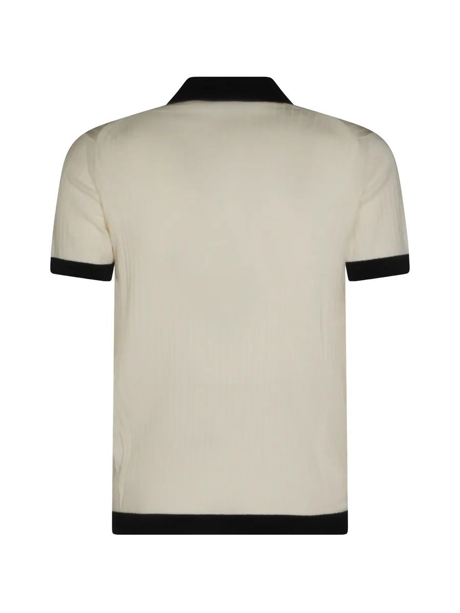 ribbed-knit polo shirt 3