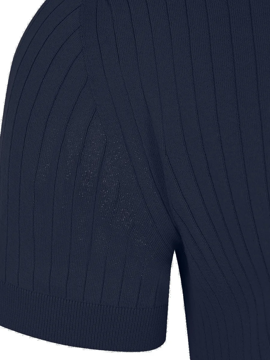 ribbed-knit polo shirt 8