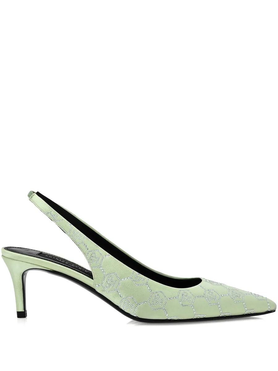 55mm rhinestone-monogram slingback pumps 2