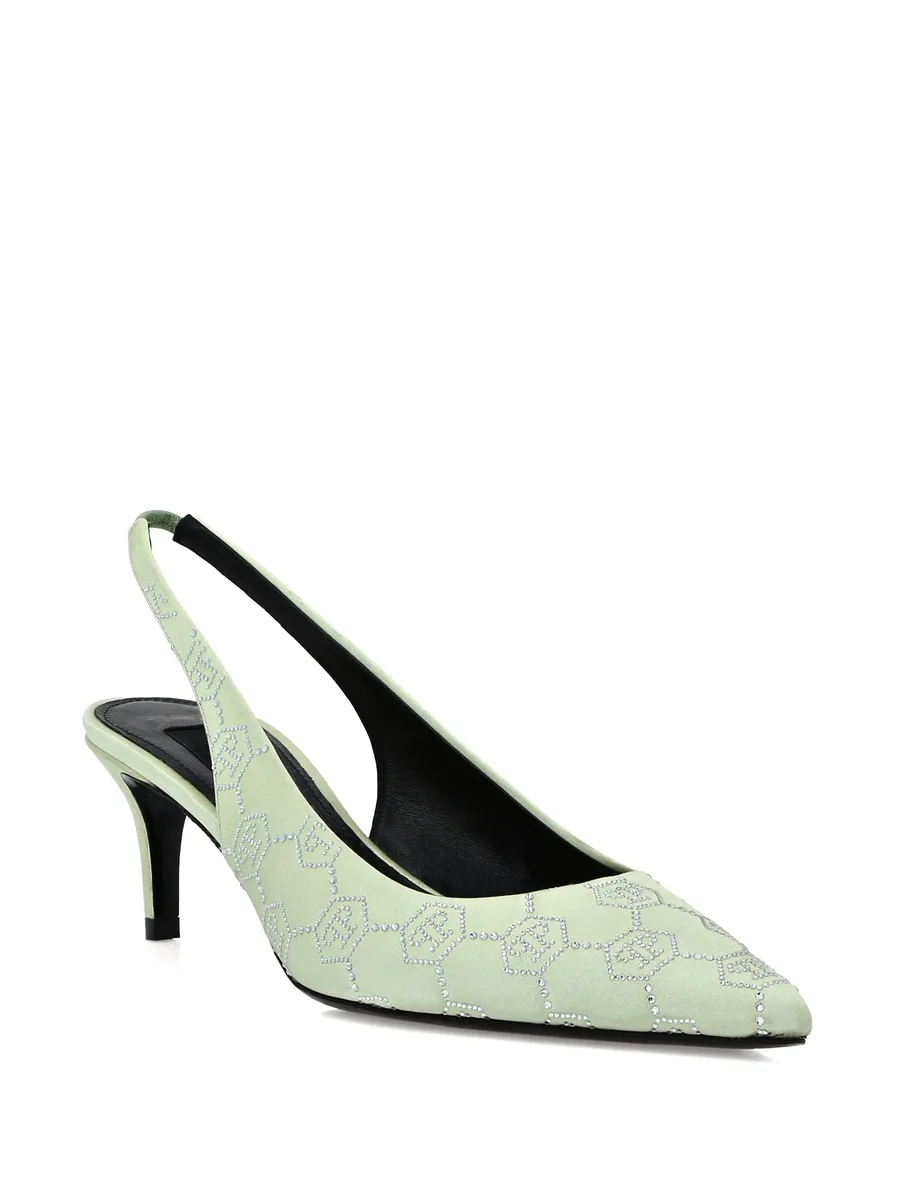 55mm rhinestone-monogram slingback pumps 4