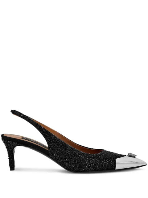 satin sllingback pumps mix strass