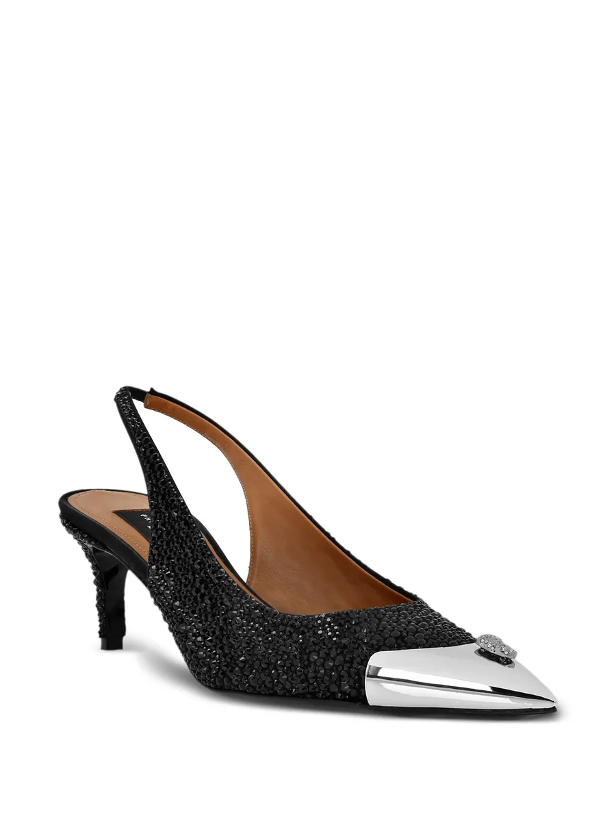 satin sllingback pumps mix strass 3