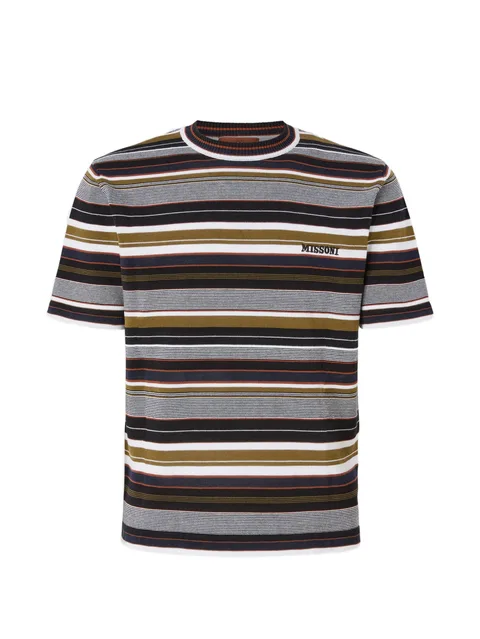 striped-pattern T-shirt