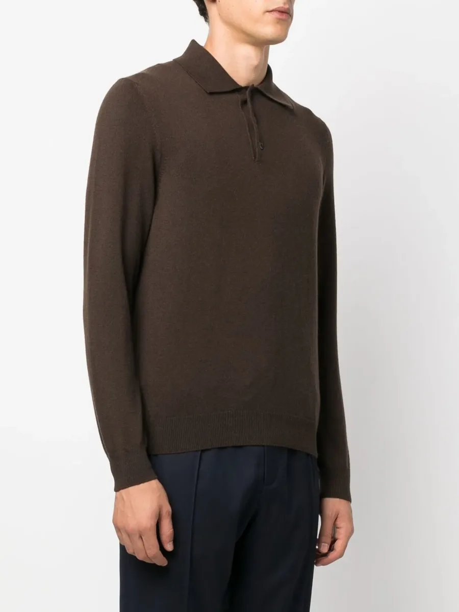 long-sleeve cashmere polo shirt 6