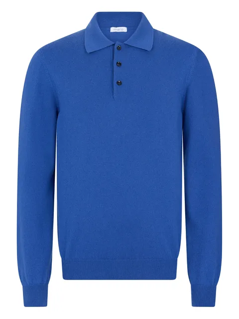 buttoned long-sleeve polo shirt