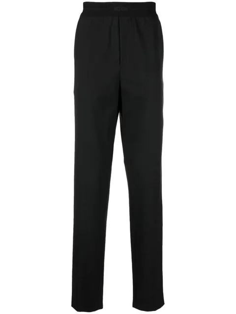 logo-waistband straight-leg trousers