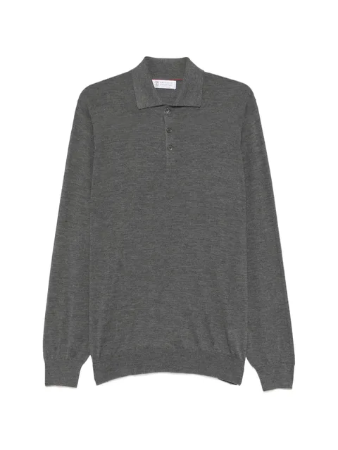button long-sleeve polo shirt