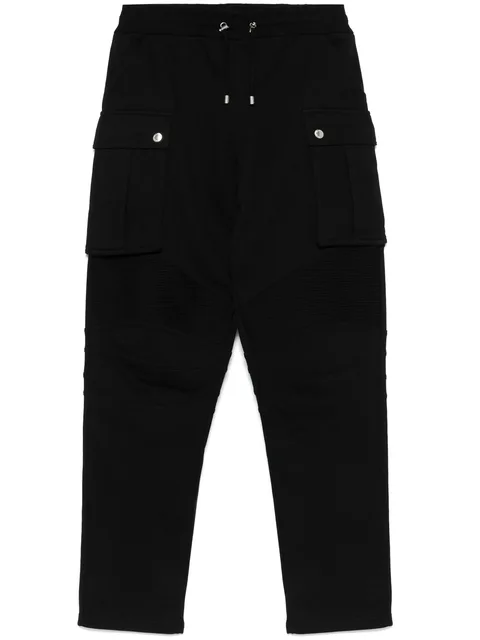ribbed-panel track pants