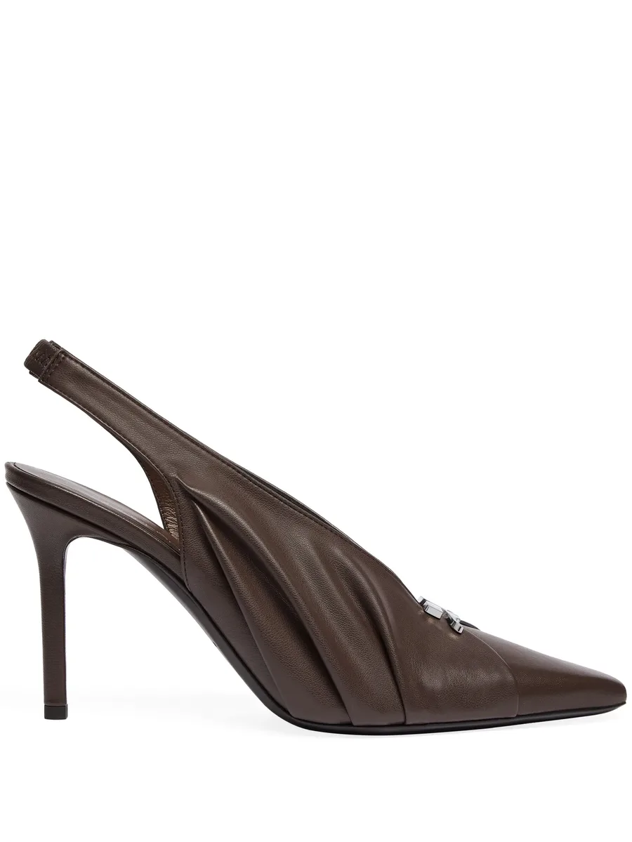 90mm draped slingback pumps 1
