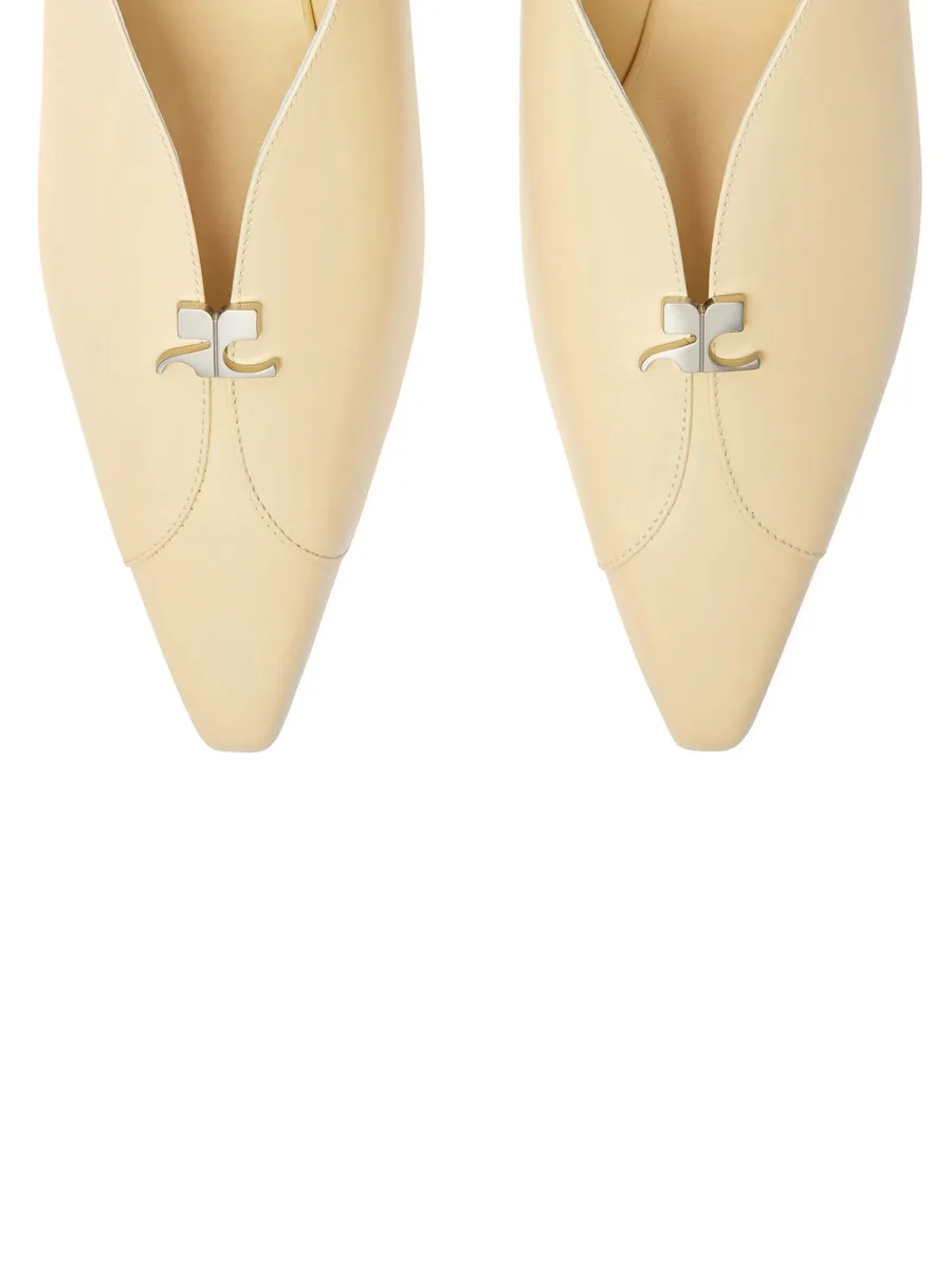 leather slingbacks with logo plaque 7
