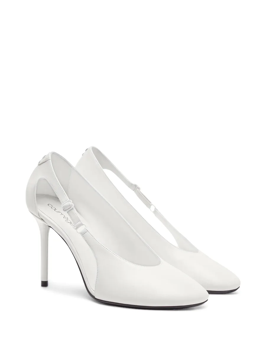 100mm Oblique leather pumps 4