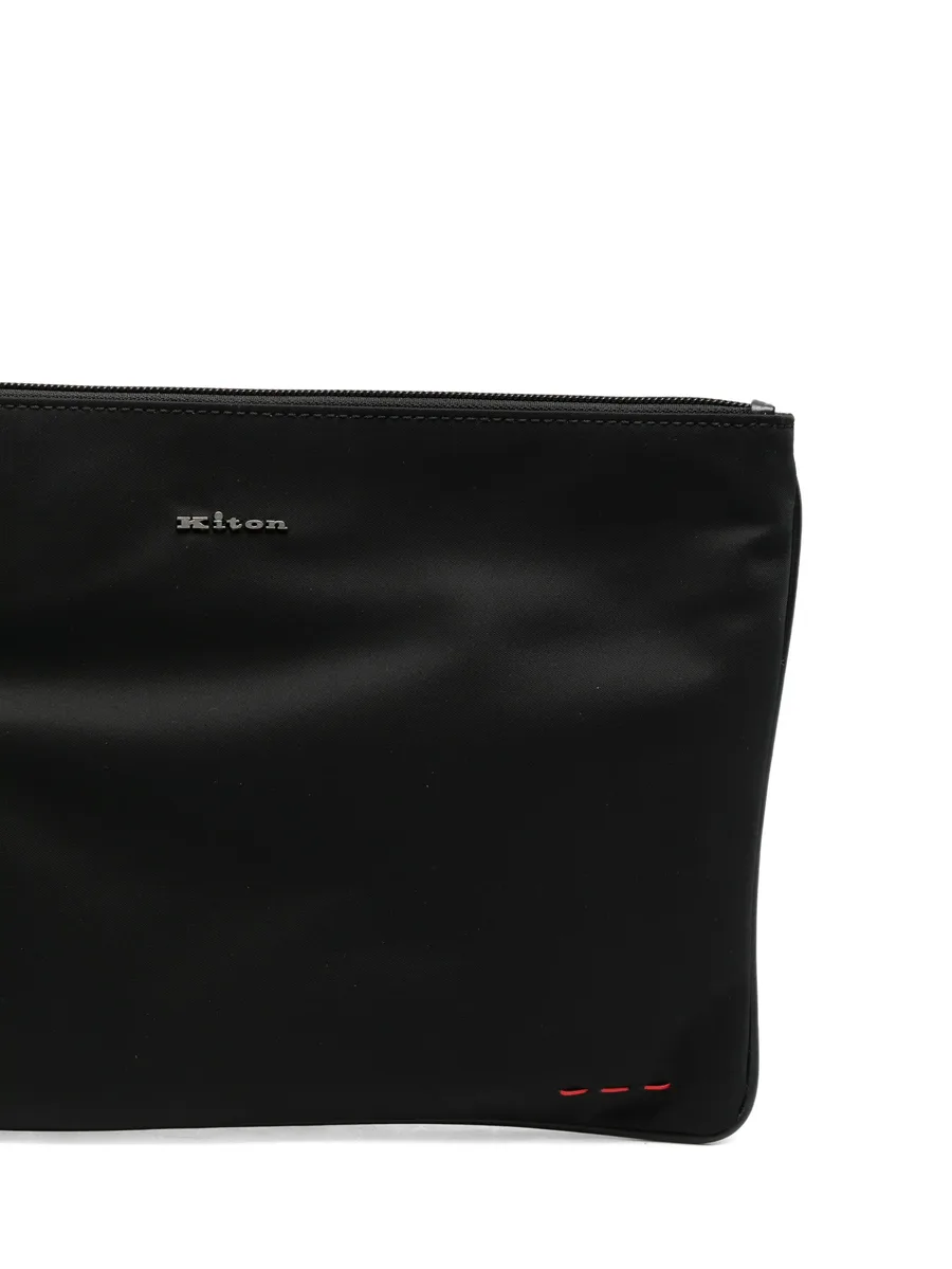 logo-plaque zip-top pouch bag 8