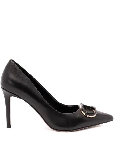 90mm leather pointed-toe pumps