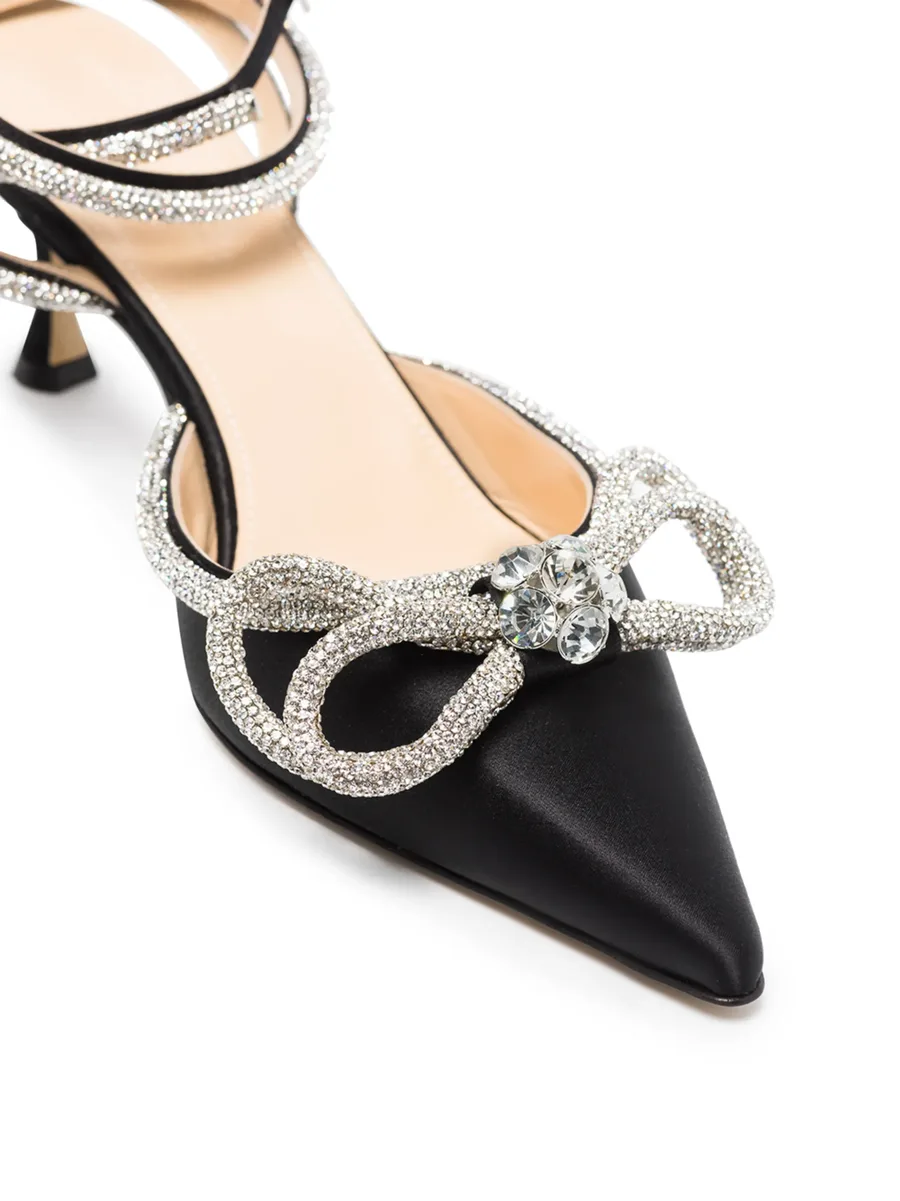 Double Bow 65mm crystal-embellished pumps 8