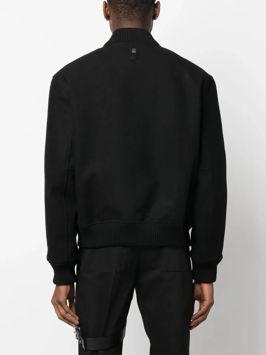 leather-logo bomber jacket 8