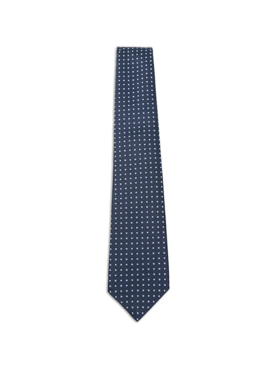 geometric-print silk tie 2