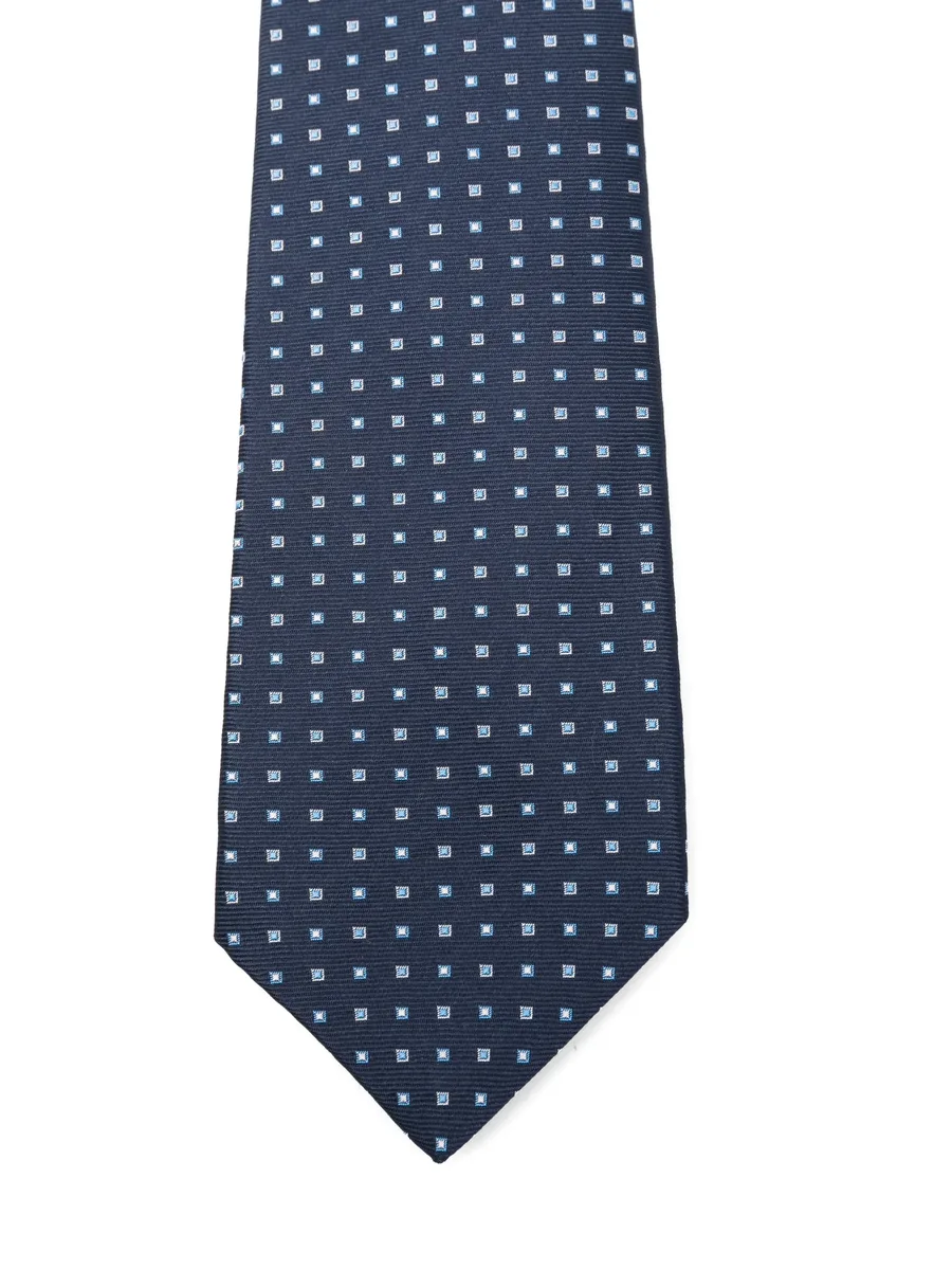 geometric-print silk tie 6