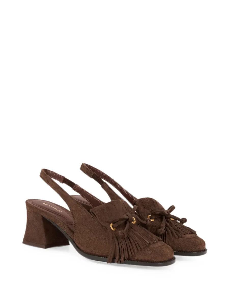 slingback suede loafers with fringing 3