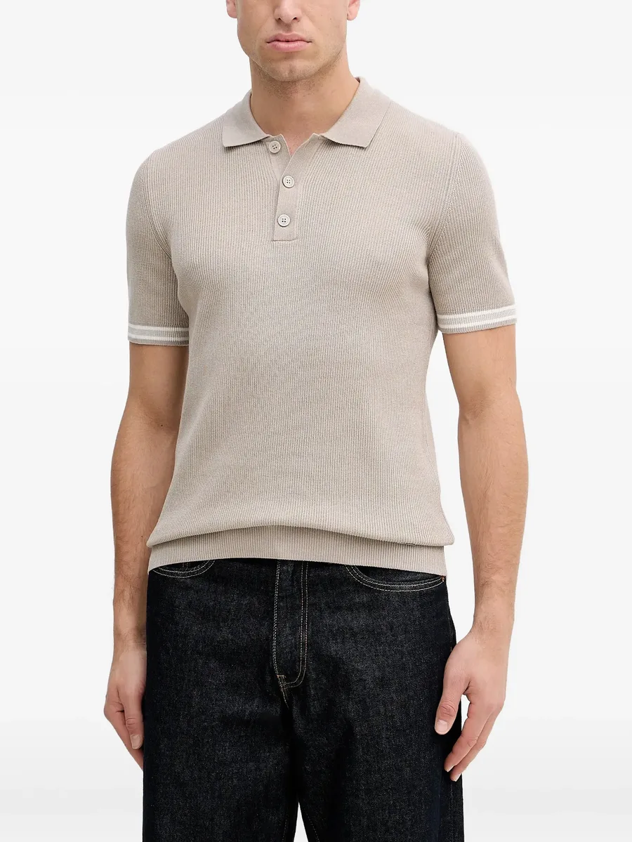 ribbed short sleeve polo shirt 2