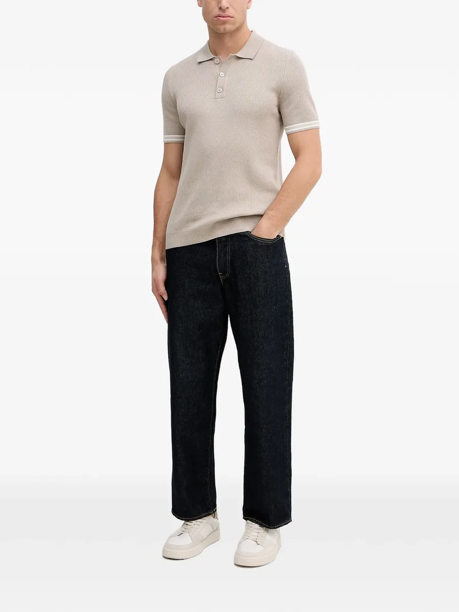 ribbed short sleeve polo shirt 4
