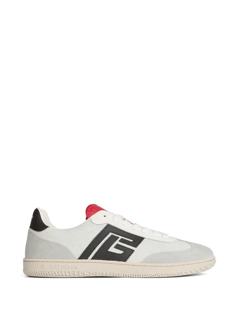 Swan suede and smooth-leather trainers