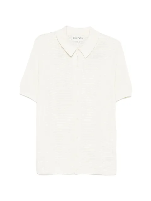 waffle-knit buttoned polo shirt