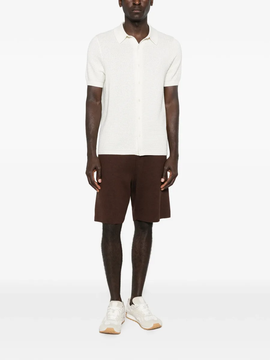waffle-knit buttoned polo shirt 3