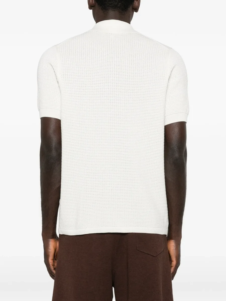 waffle-knit buttoned polo shirt 8