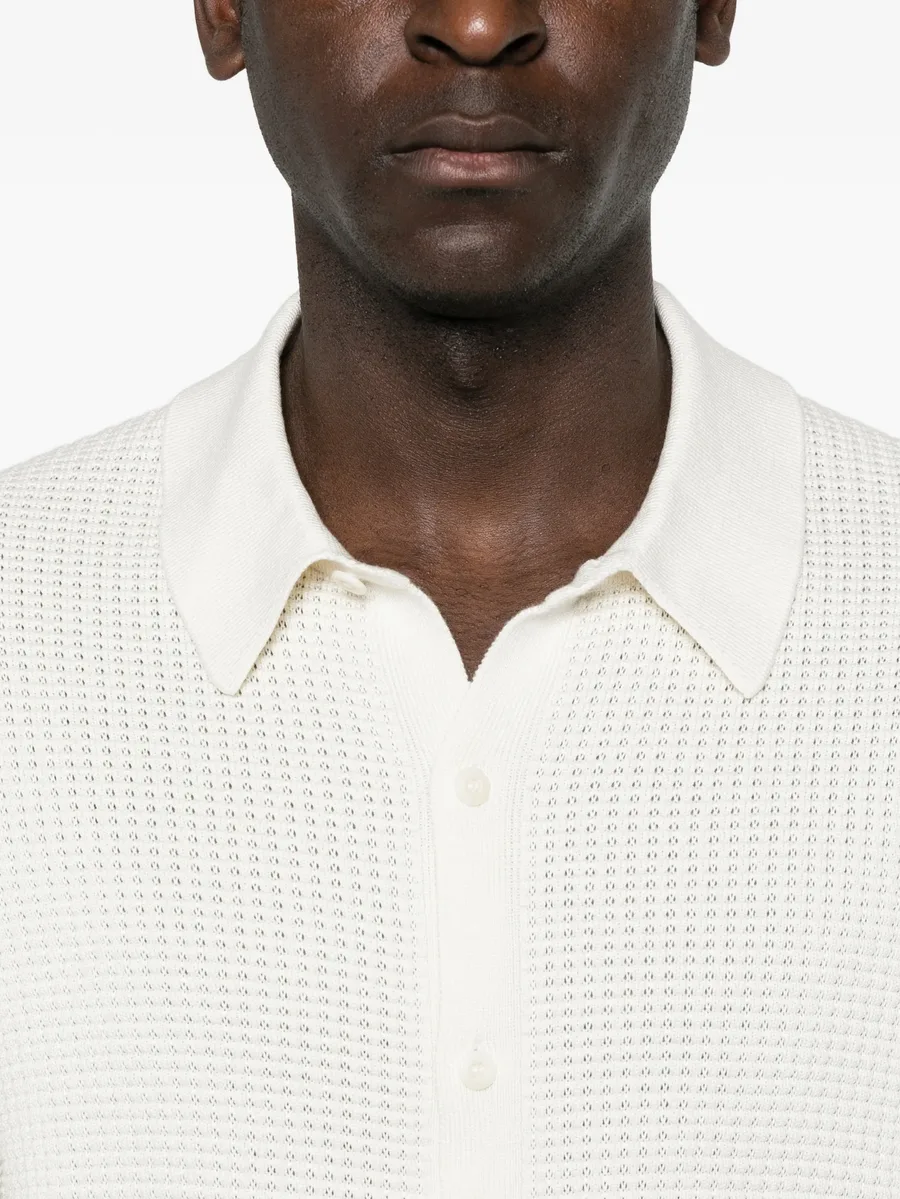 waffle-knit buttoned polo shirt 9