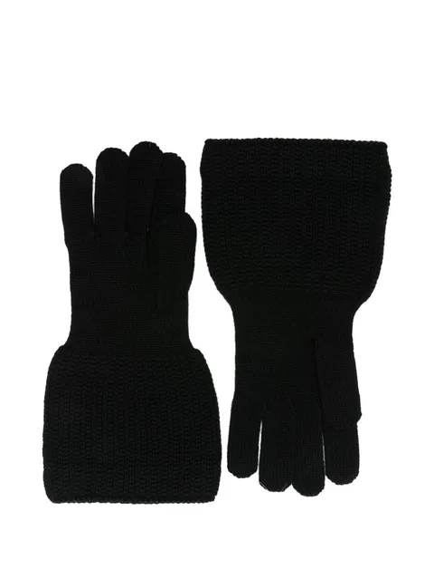 ribbed-knit gloves