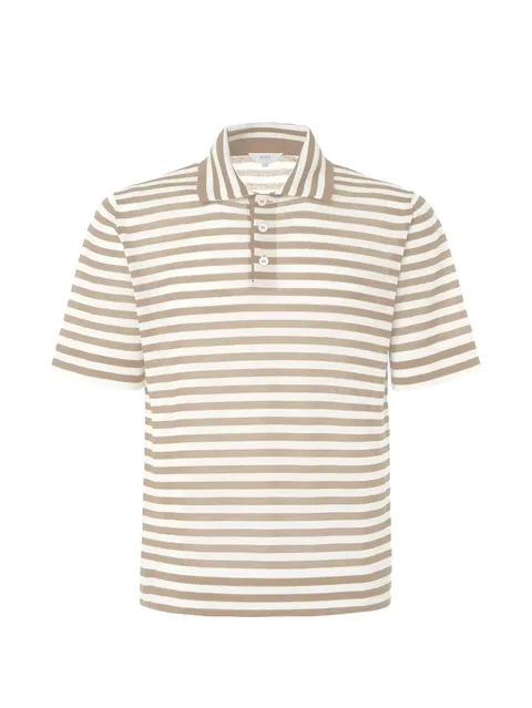 striped short-sleeve polo shirt