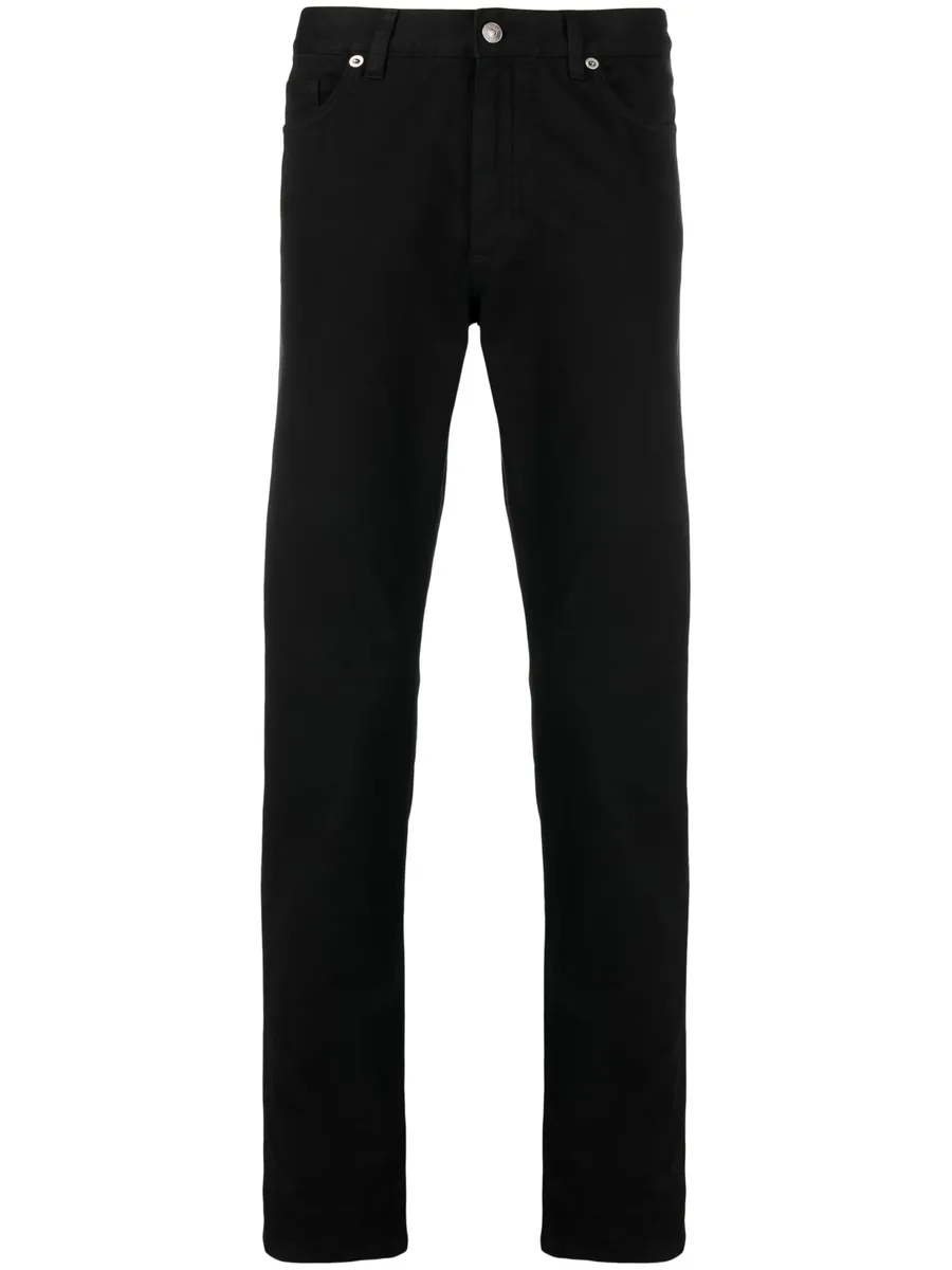 slim-cut gabardine trousers 1