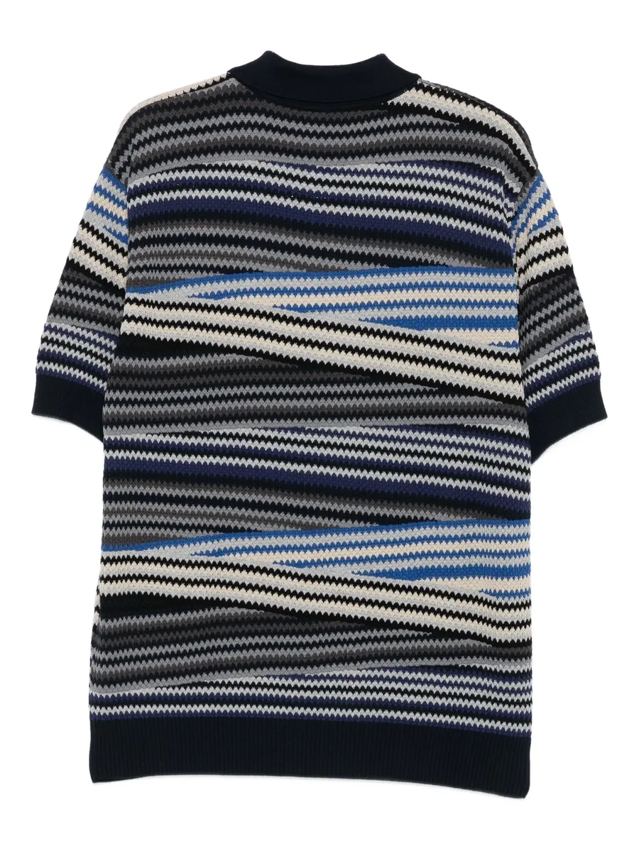 striped zig-zag polo shirt 4