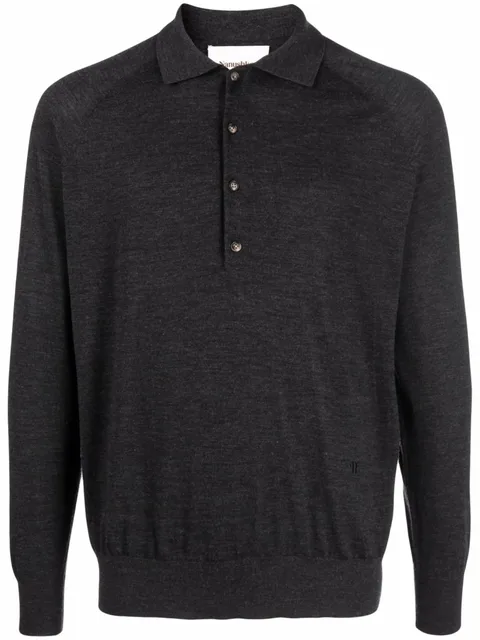 wool long-sleeve polo shirt