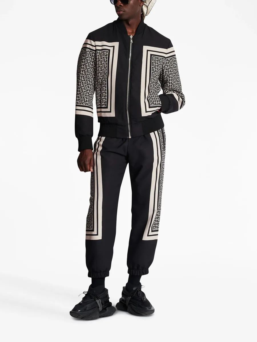 monogram-scarf drawstring track pants 3