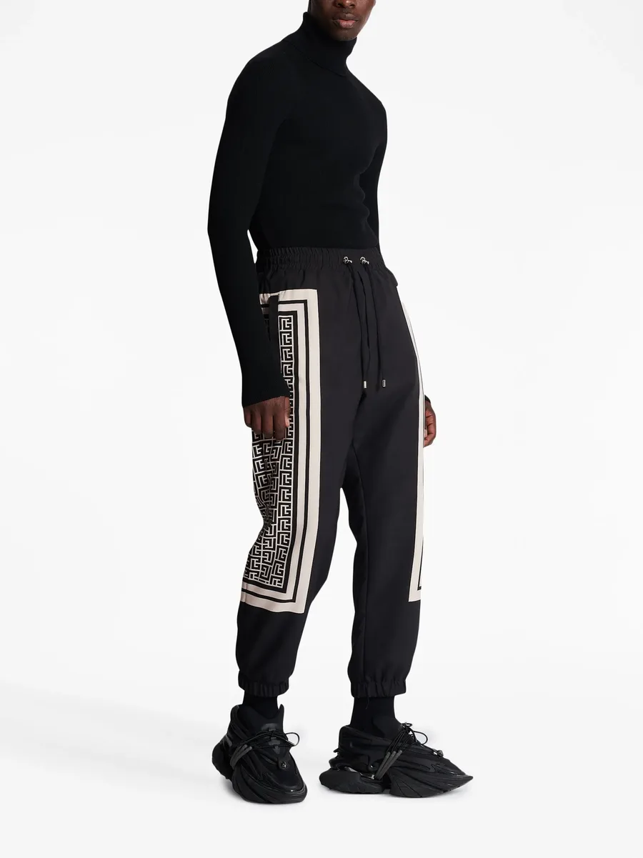 monogram-scarf drawstring track pants 6