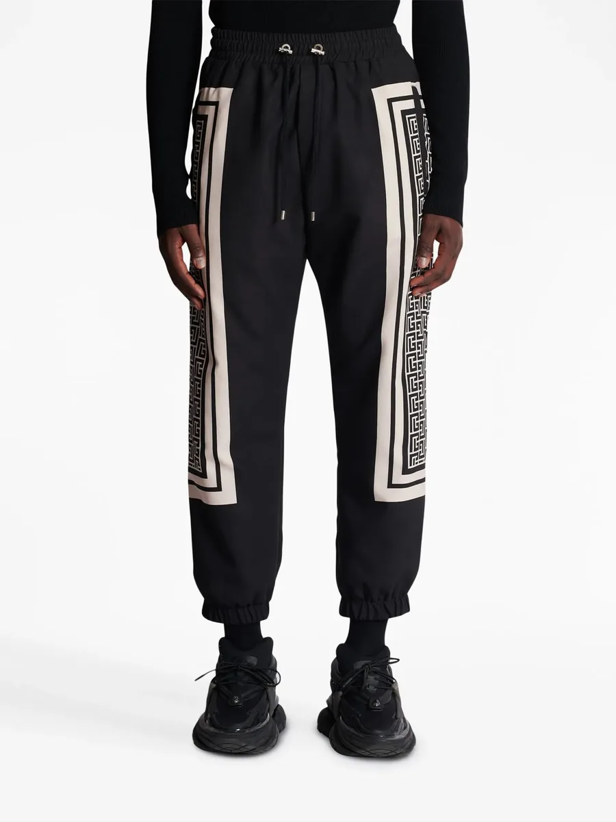 monogram-scarf drawstring track pants 10