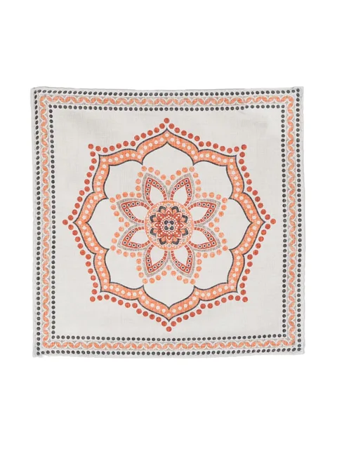 mandala pattern silk pocket square