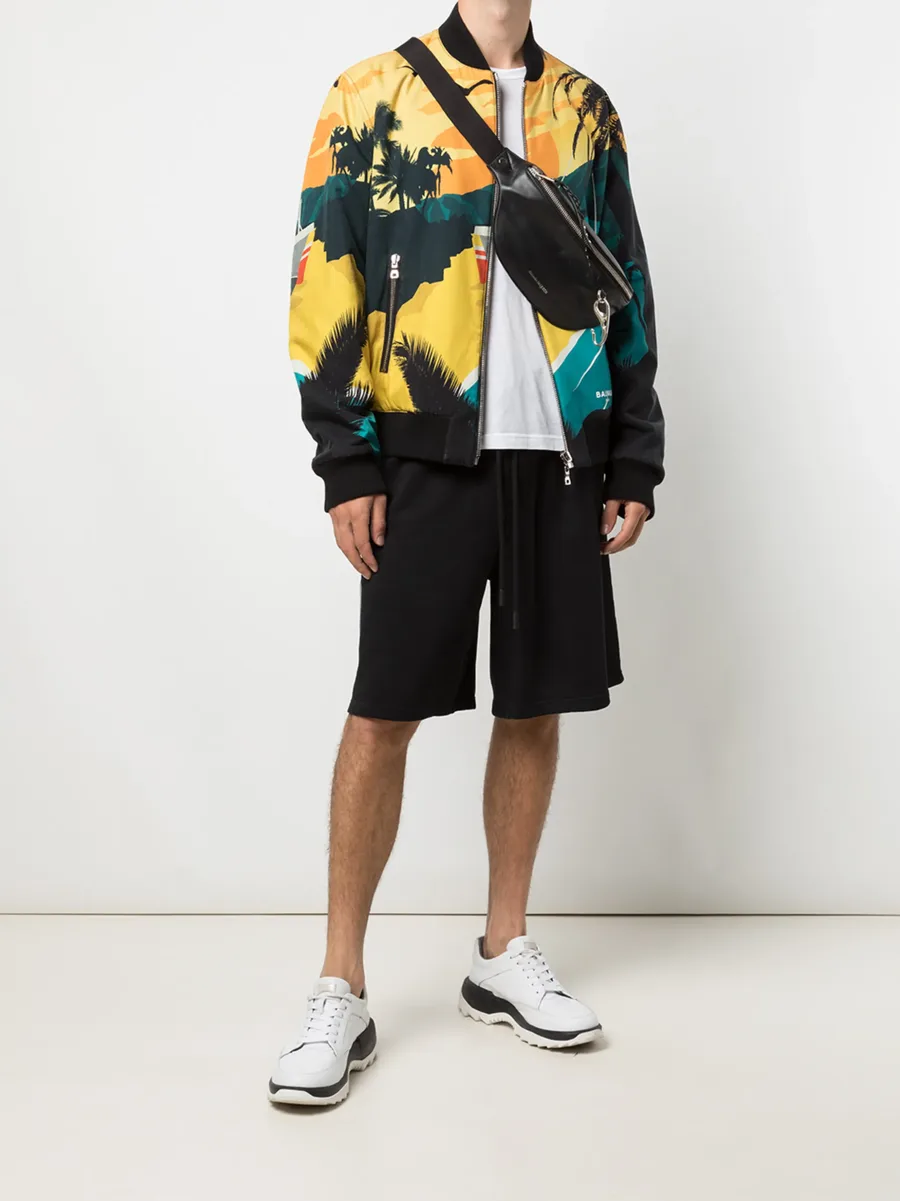 reversible tropical print bomber jacket 4