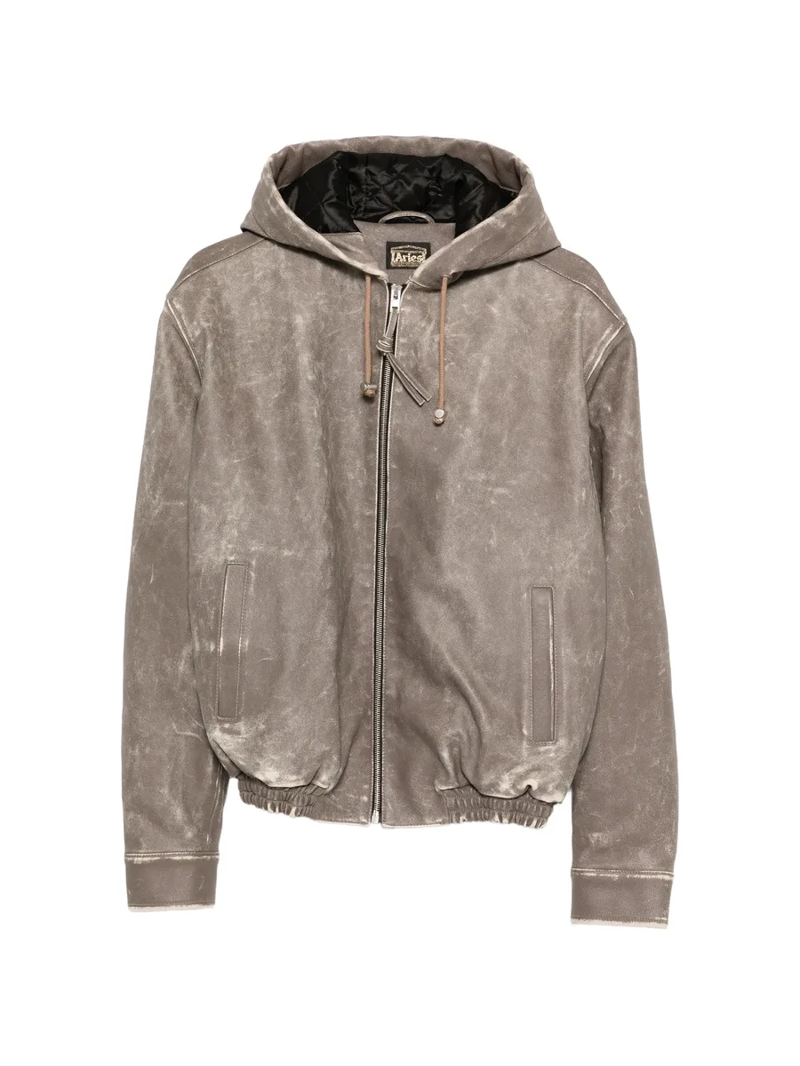distressed hooded bomber jacket 2