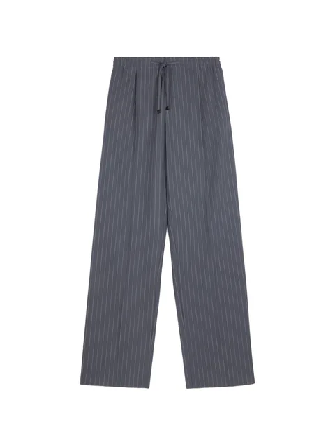 pinstripe-pattern drawstring trousers