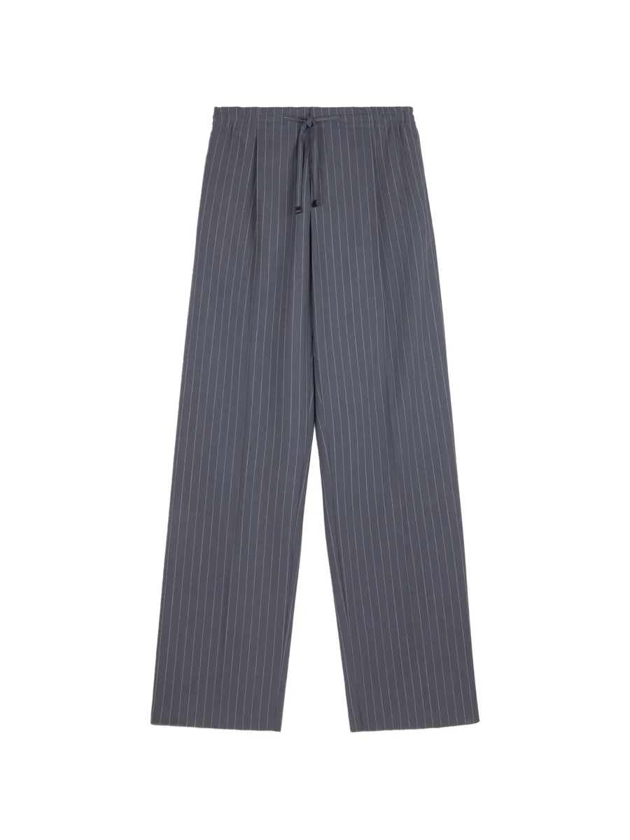 pinstripe-pattern drawstring trousers 1