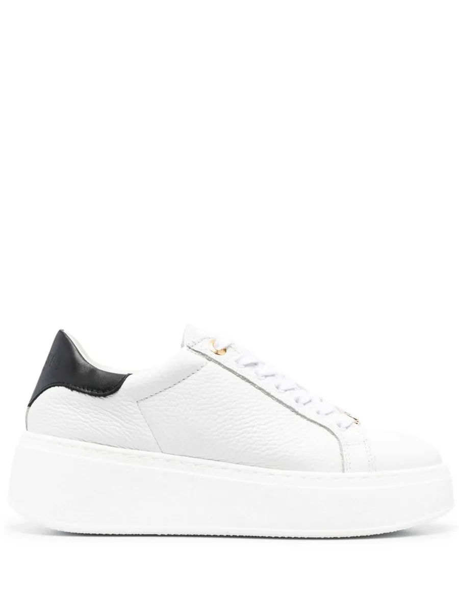 contrasting-heel leather sneakers 2