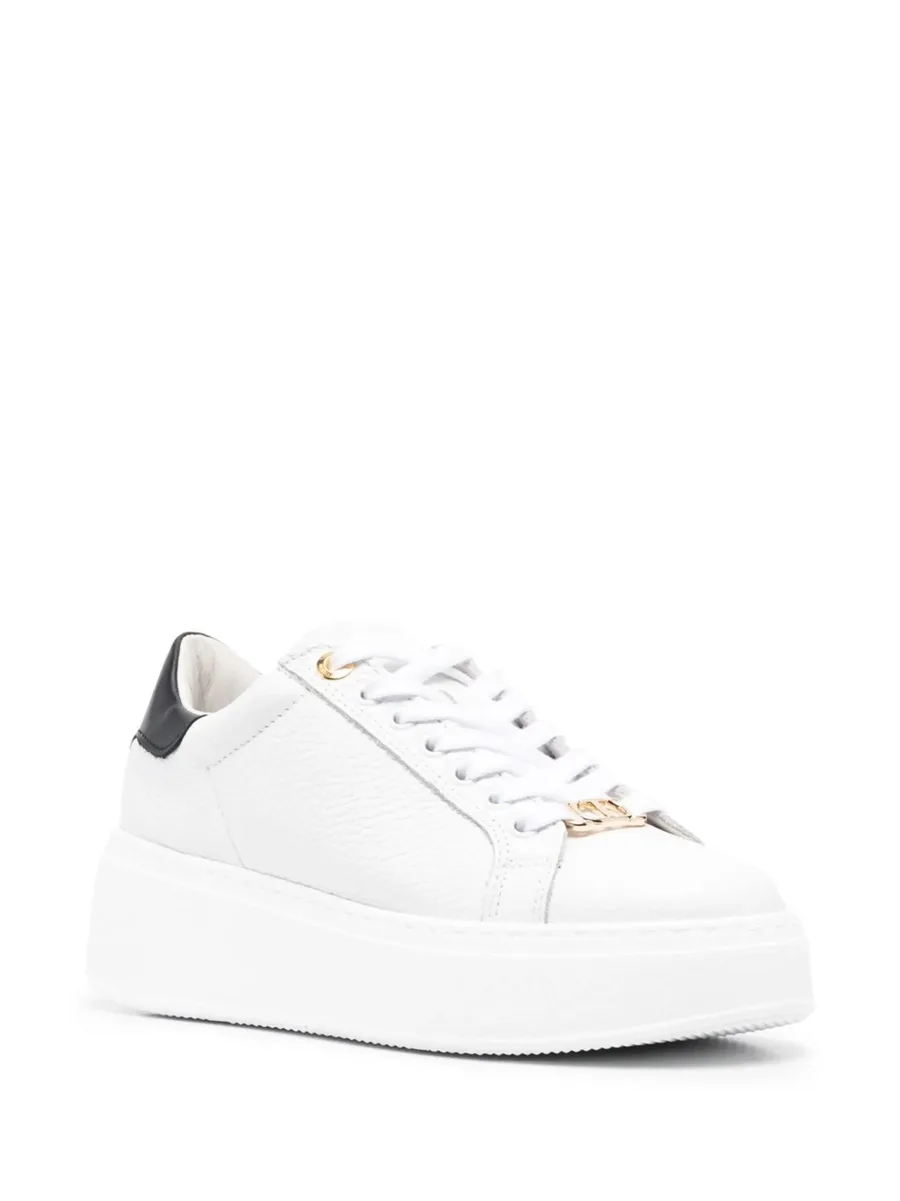 contrasting-heel leather sneakers 4