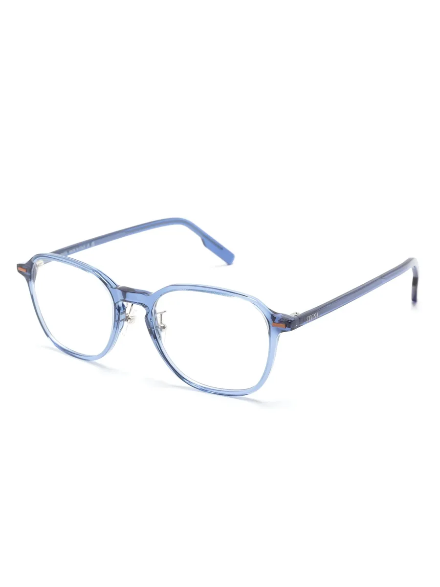 transparent square-frame glasses 4
