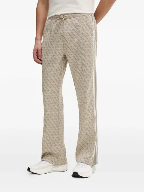 monogram-pattern side-stripe track pants