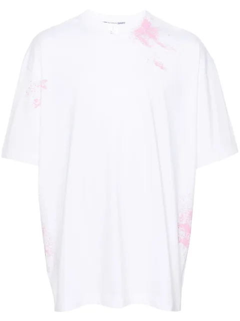 splatter-print cotton T-shirt