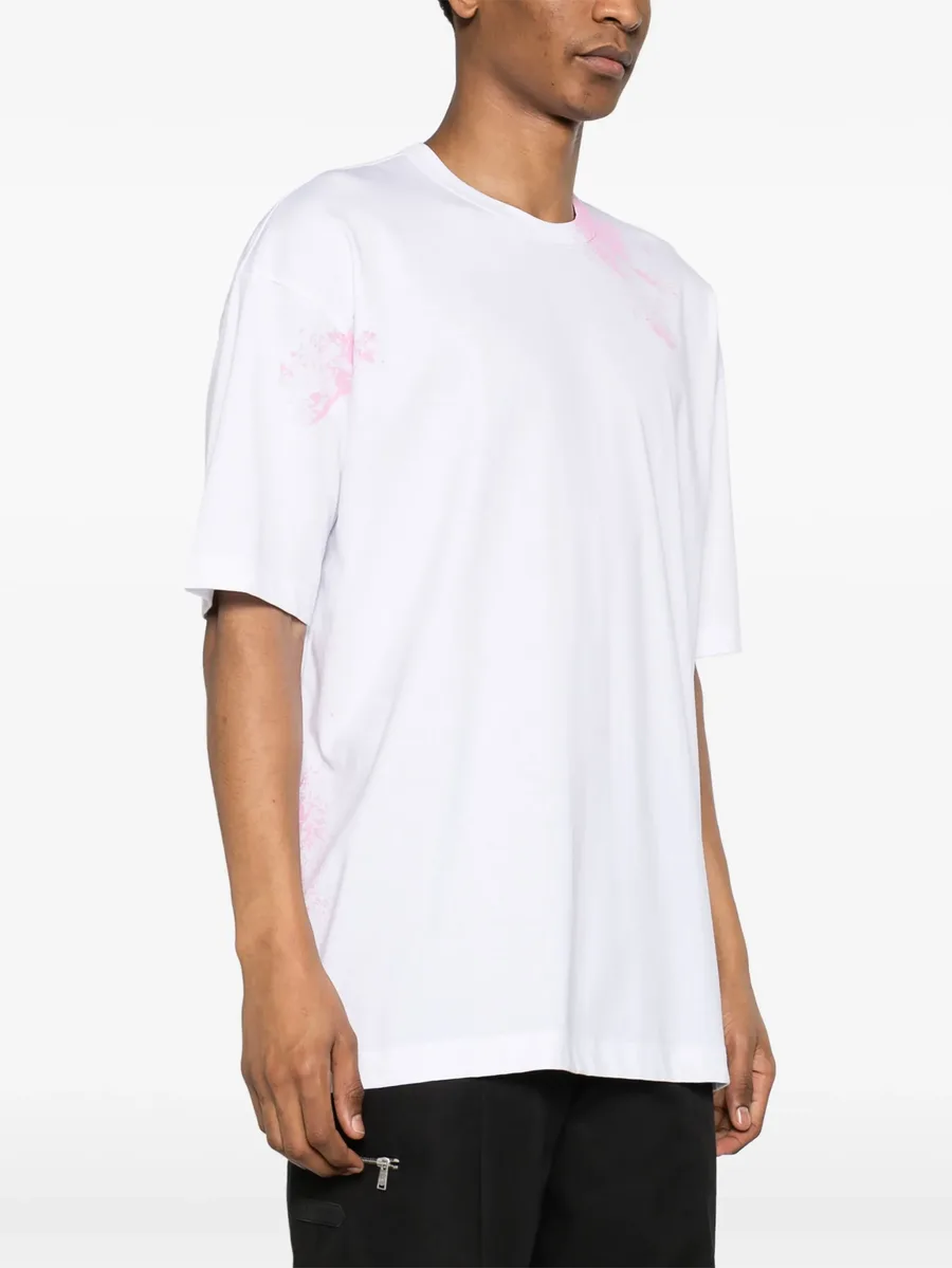 splatter-print cotton T-shirt 5